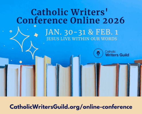 banner for the Catholic Writers Conference Online with dates
