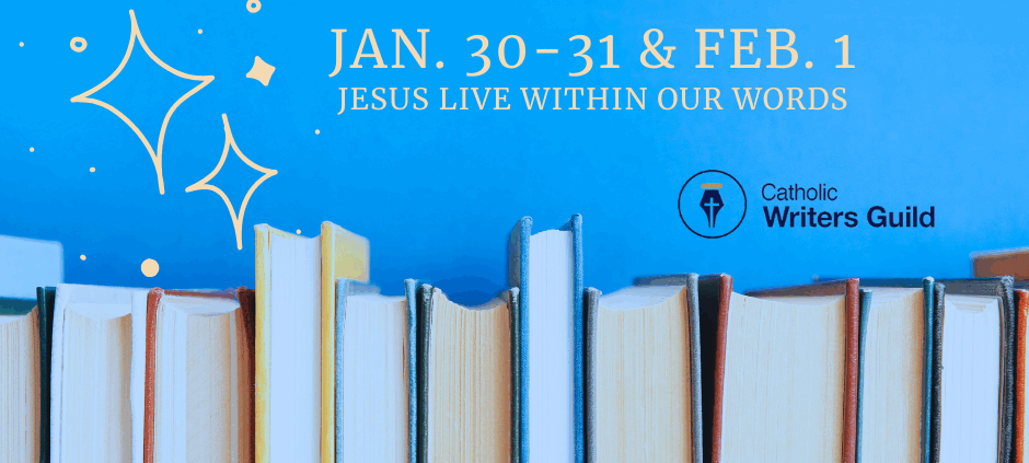 banner for the Catholic Writers Conference Online with dates